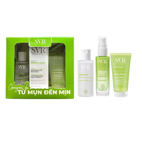 Combo 3 Món SVR Sebiaclear Cho Da Dầu (Tinh Chất 30ml+Nước Tẩy Trang 75ml+Gel Rửa Mặt 55ml)