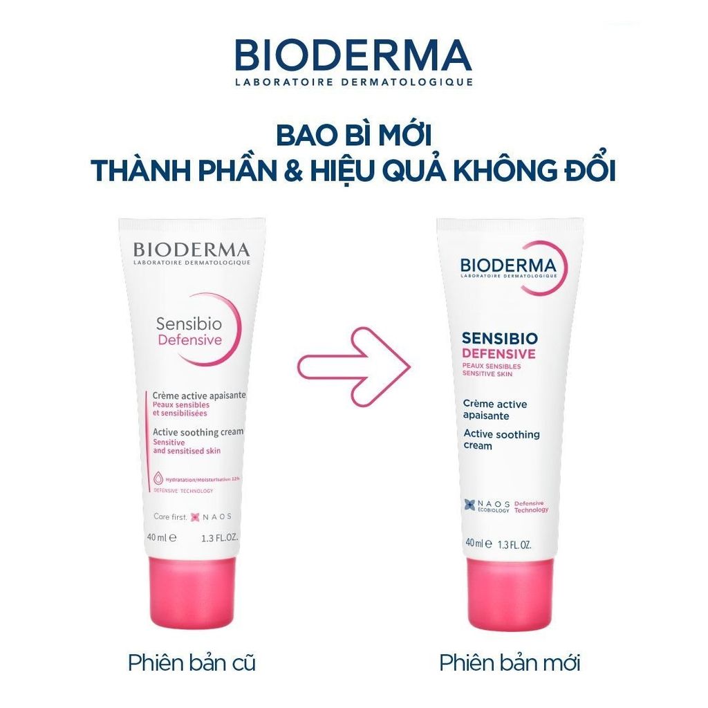 Kem Dưỡng Ẩm Làm Dịu Phục Hồi Da Cho Da Nhạy Cảm Bioderma Sensibio Defensive Cream 40ml