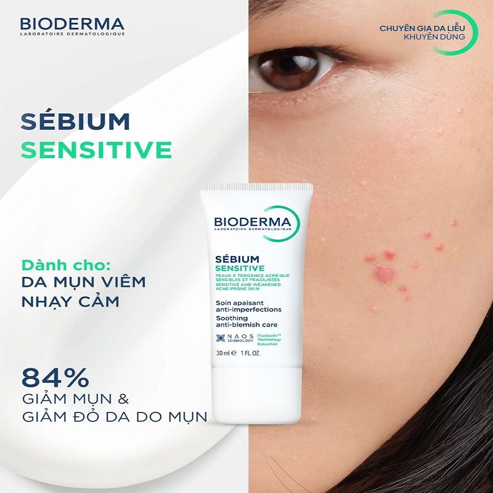 Kem Dưỡng Ẩm Cho Da Mụn Nhạy Cảm Bioderma Sébium Sensitive 30ml