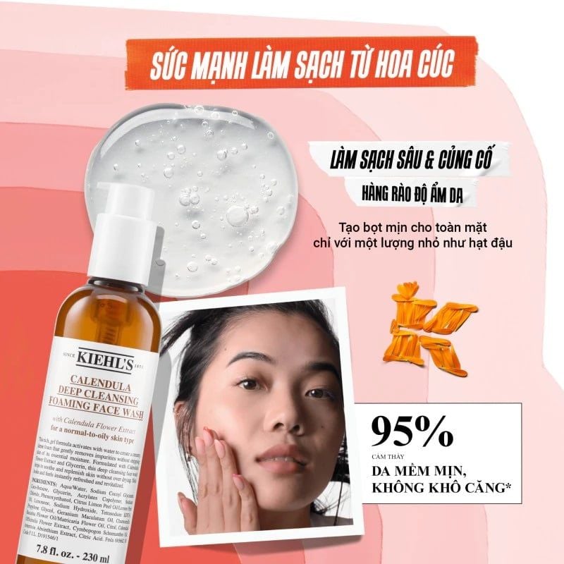 Sữa Rửa Mặt Kiehl's Calendula Deep Cleansing Foaming 230ml