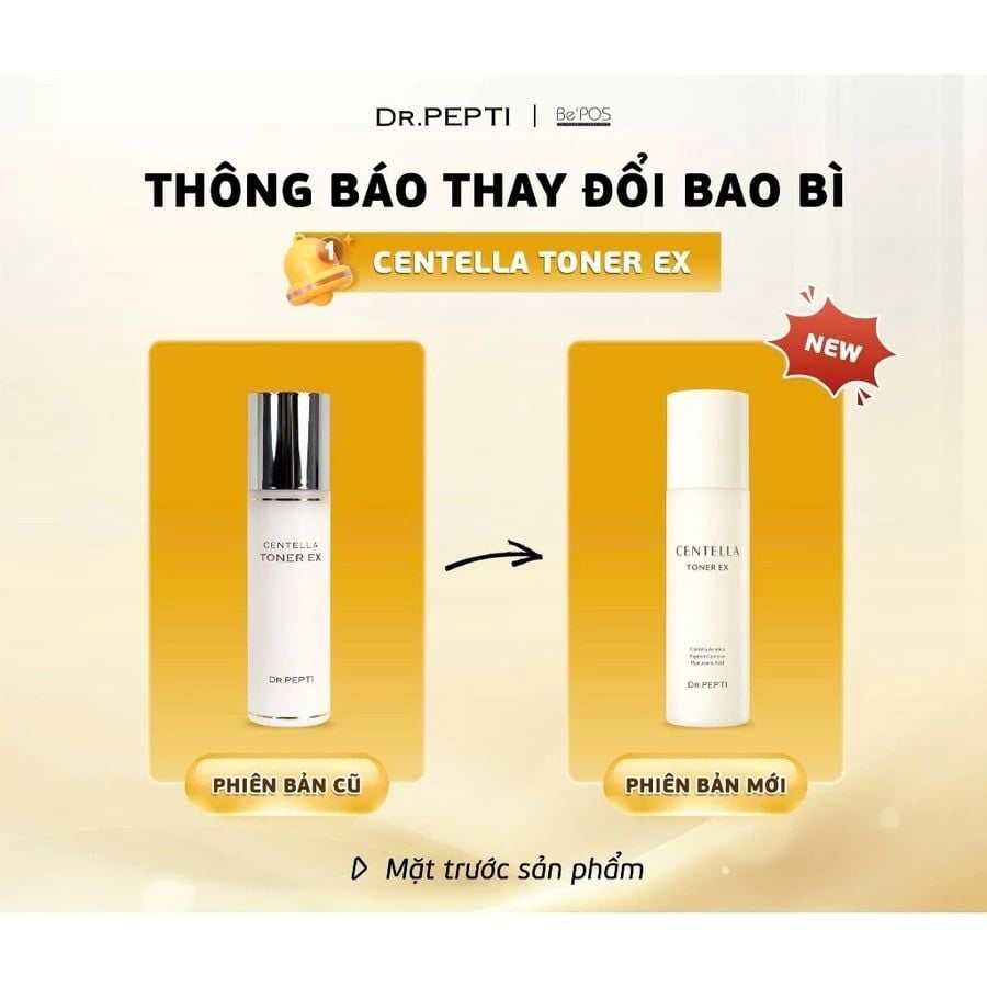 Nước Hoa Hồng Rau Má Làm Dịu Dưỡng Sáng Da Dr.Pepti+ Centella Toner EX 180ml