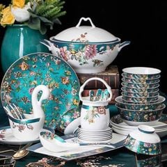Bộ bát đĩa sứ xương 60 món