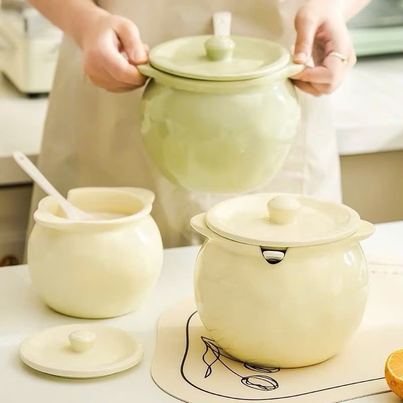 Hũ đựng mỡ bằng sứ chịu nhiệt độ cao