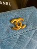 Túi gift Chanel demin logo thêu 21x14x8cm