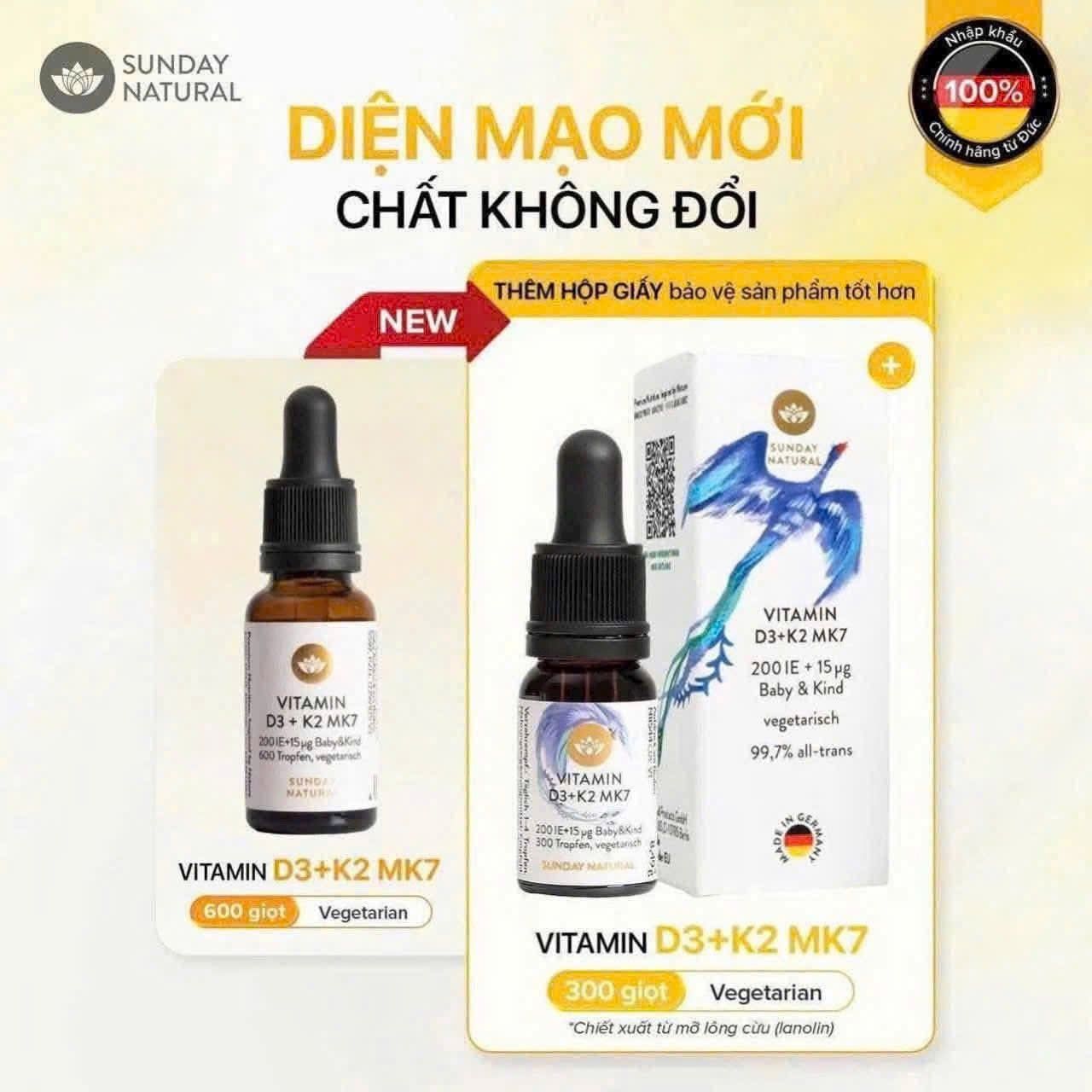 D3K2 MK7 Sunday Natural 200IE 300 giọt