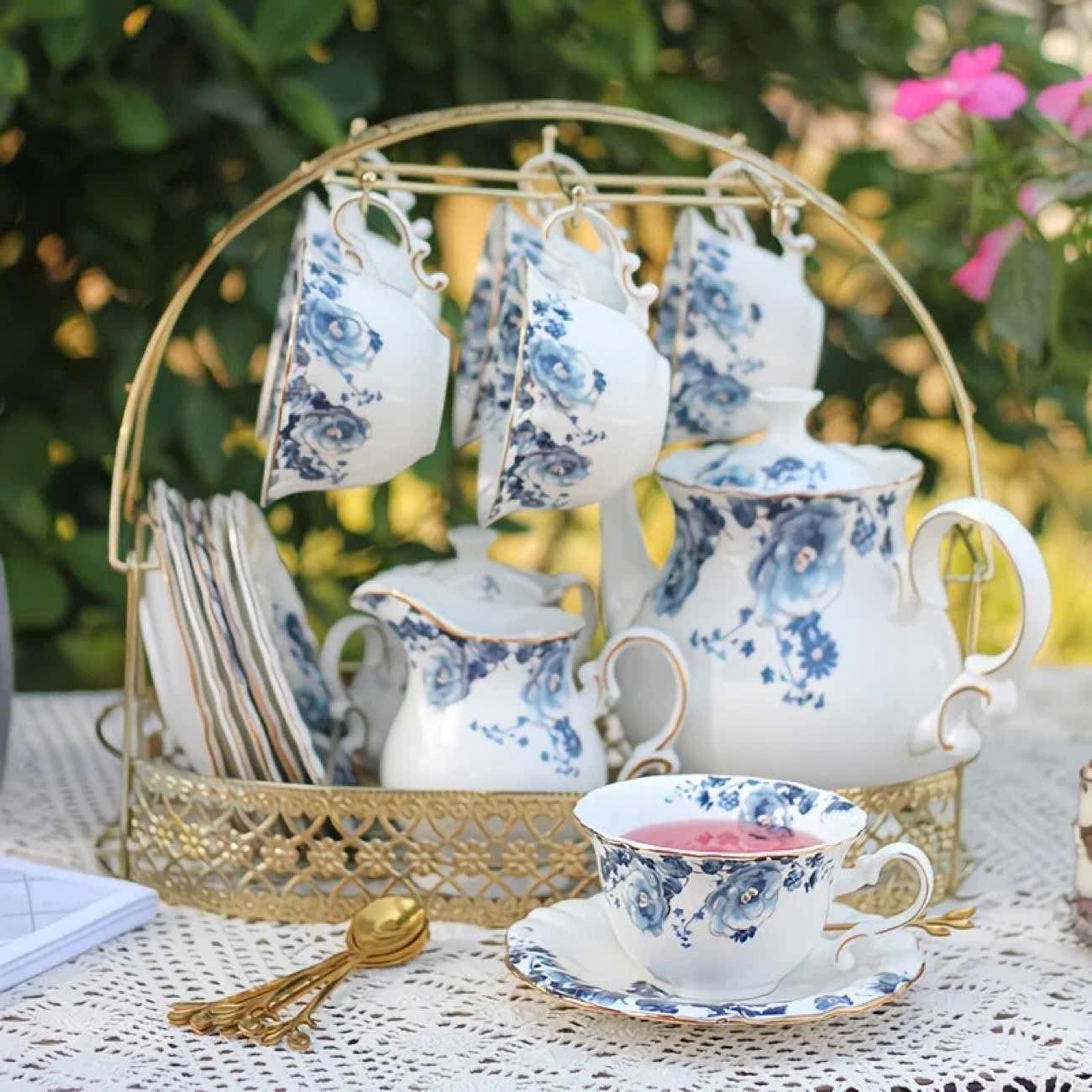 Bộ ấm chén trà hoa Spring Valley