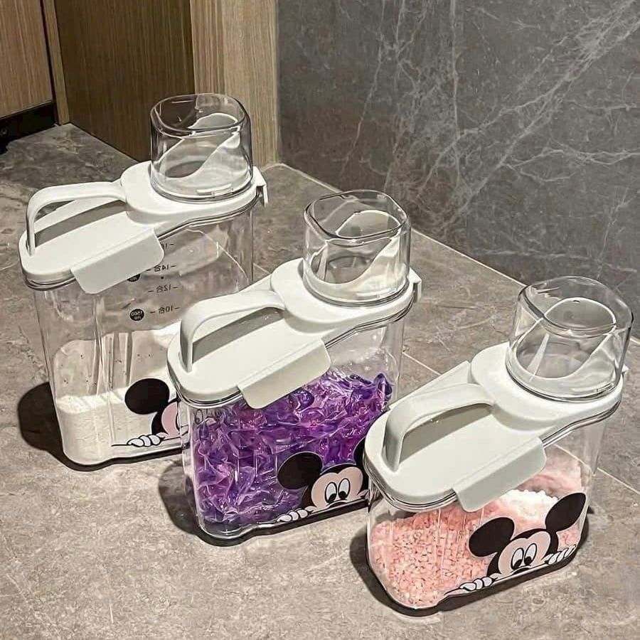 Set 2 can đựng nước giặt / bột giặt đậu lạc các loại hạt 2000ml