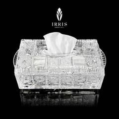 Hộp đựng giấy ăn pha lê mài IRRIS