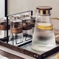 Set bình cốc kèm khay Glass Ware