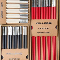 Set 10 đôi đũa Keller chuôi bạc