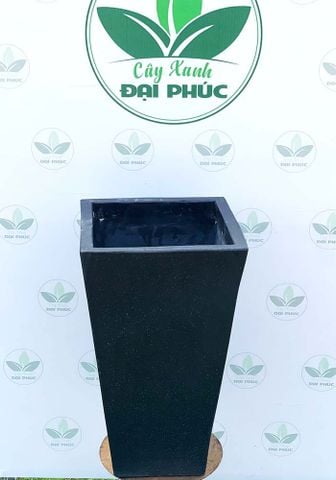 Chậu Xi Măng Đá Mài Vuông Loe Miệng 35 x Cao 60cm – Sang Trọng, Bền Đẹp, Phù Hợp Nhiều Không Gian