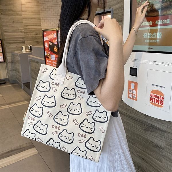  Túi tote cứng mèo nhí cá 32x13x32cm 