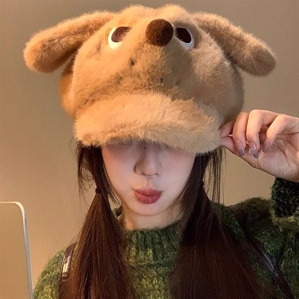  Mũ nồi cún bông nâu 