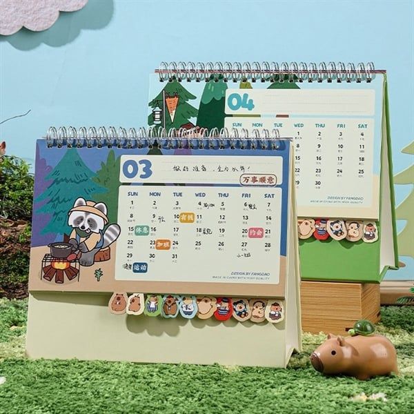  Lịch để bàn Capybara cắm trại 