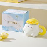  Cốc béo trắng nắp thú 380ml 