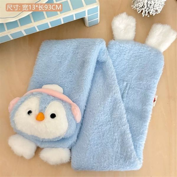  Set khăn găng tay cánh cụt tai nghe hồng 