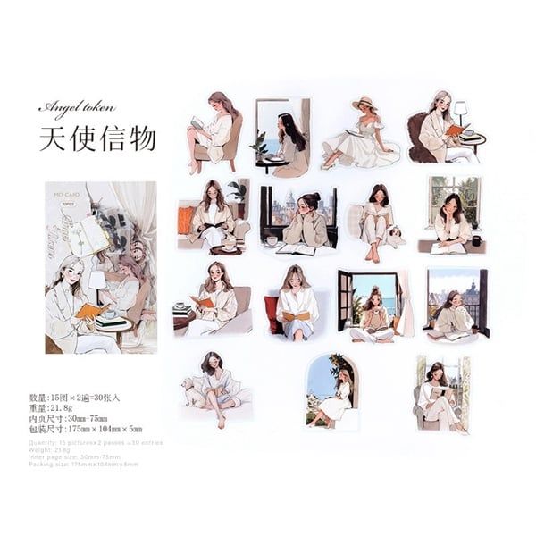  Sticker Young Girl MoCard 30 miếng 