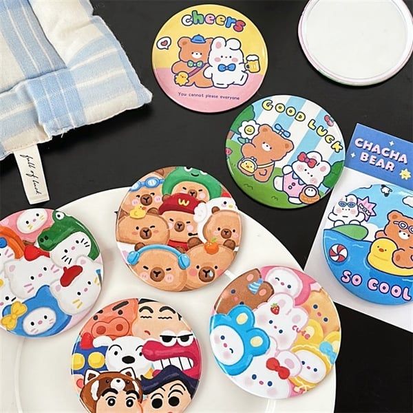  Gương tròn bỏ túi thú chibi 