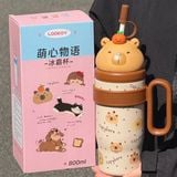  Cốc giữ nhiệt đầu 3D 800ml 