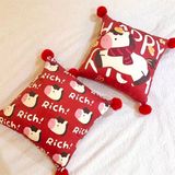  Gối vuông dựa lưng ngựa Tết 45cm 