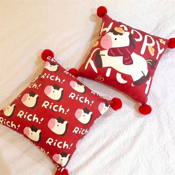  Gối vuông dựa lưng ngựa Tết 45cm 