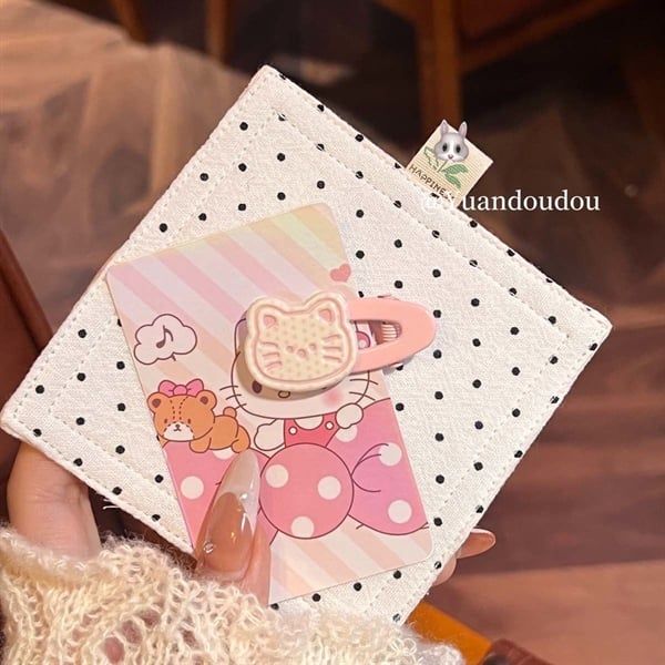  Kẹp bầu dục mặt mèo dễ thương 