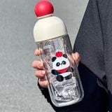  Bình thuỷ tinh gấu trúc đội táo 330ml 