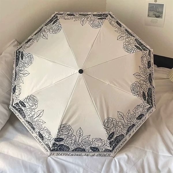  Ô gập gọn Hoa viền chữ trắng 