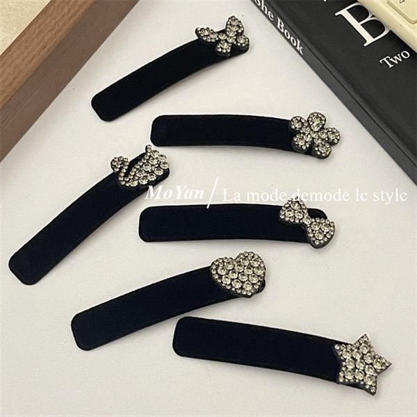 Kẹp tóc nhung đá lấp lánh hình 