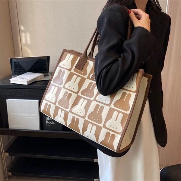 Túi tote dày thỏ caro 40x31x18cm 