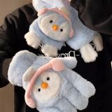  Set khăn găng tay cánh cụt tai nghe hồng 