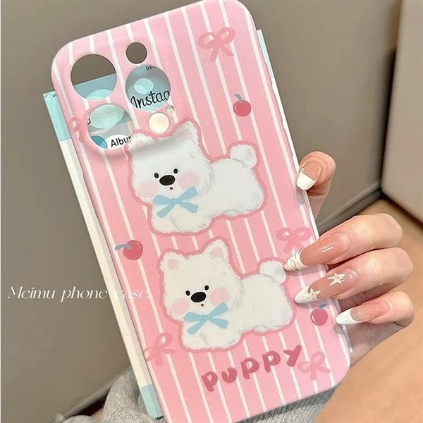  Ốp 2 cún sọc hồng 