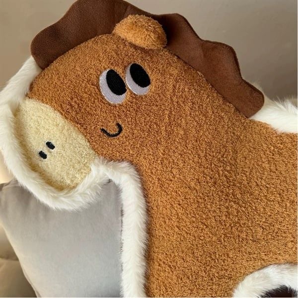  Ngựa bông viền lông trắng 60cm 