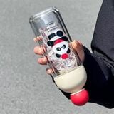  Bình thuỷ tinh gấu trúc đội táo 330ml 