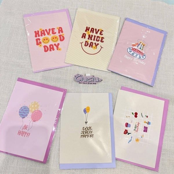  Thiệp gập đơn giản kèm bao thư LUX 