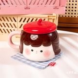  Cốc sứ bé gái mũ nồi đỏ 450ml 