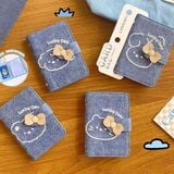  Ví kẹp thẻ da giả bò 