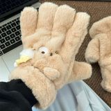  Set khăn găng tay gấu nâu mũ vàng 