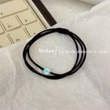  Chun buộc tóc 3 dây 2 đá trắng 