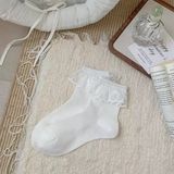  Tất Susufish trắng cổ ren 