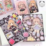  Set Sticker stylist bé gái Telado 8 trang + 8 card 