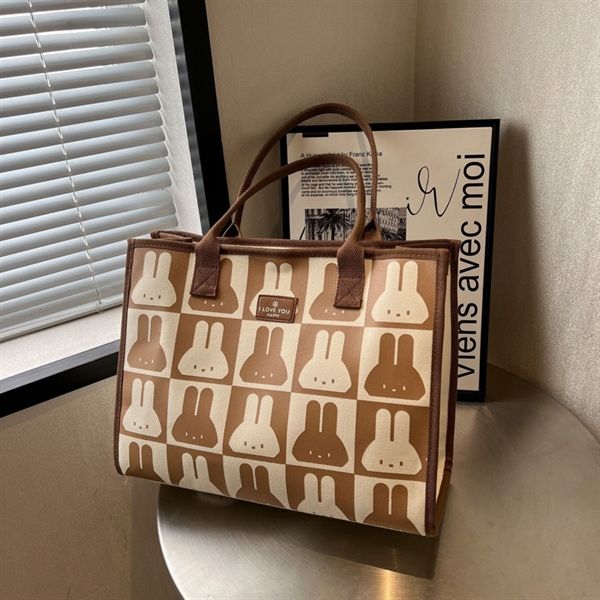  Túi tote dày thỏ caro 40x31x18cm 