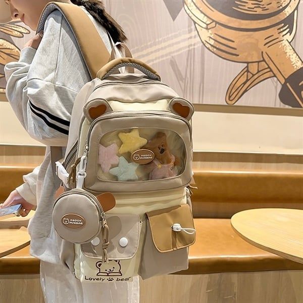  Balo charm Teddy sao 45x30x15cm 