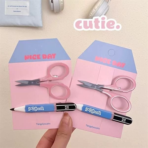  Set 2 kẹp kéo bút chì 