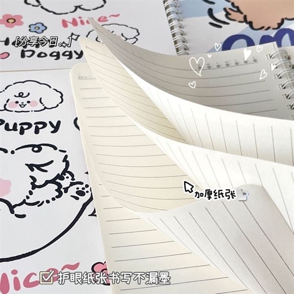  Sổ lò xo cún biểu cảm A5 