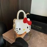  Túi da Hello Kitty đầu chibi quai xách 