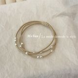  Chun buộc tóc 3 dây nhiều ngọc trai nhỏ 