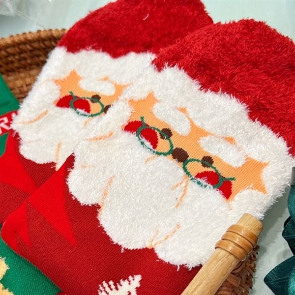  Tất Giáng Sinh mix lông nhung 