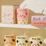  Cốc trà sữa + ống hút thuỷ tinh 400ml 