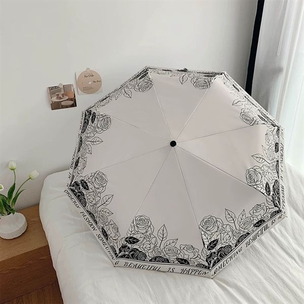  Ô gập gọn Hoa viền chữ trắng 